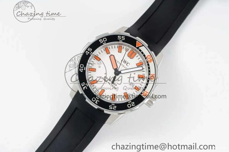 MIROTIME 0426 Aquatimer Automatic SS RSF 1:1 Best Edition White Orange Dial on Black Rubber Strap A Supportive 7069